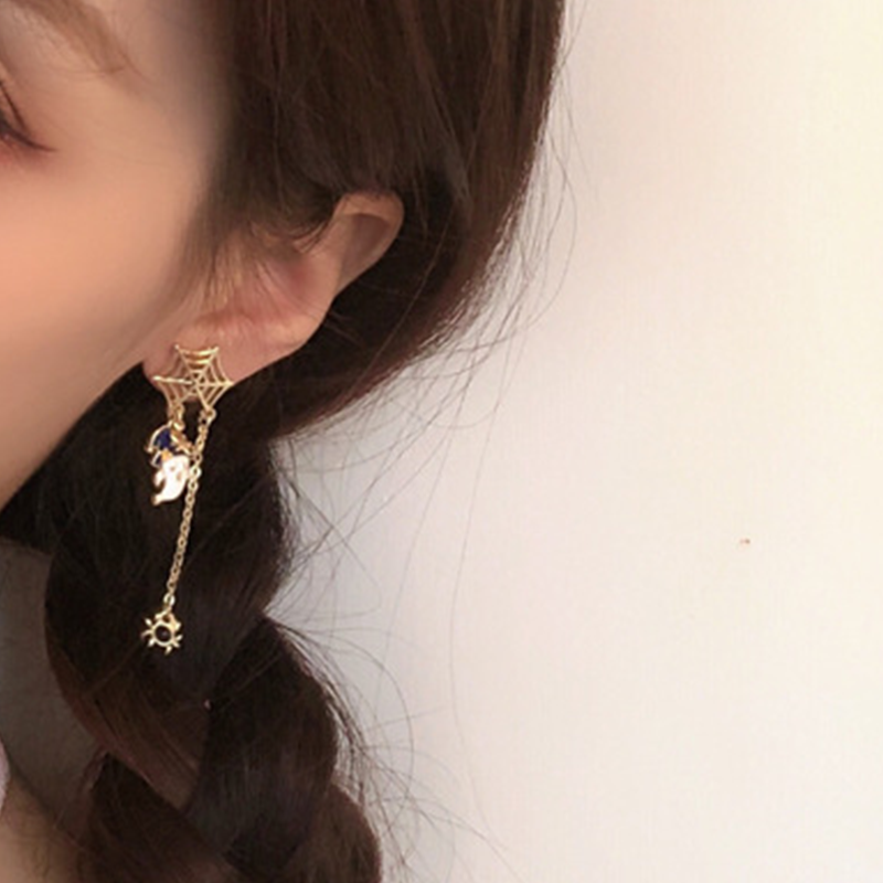 Cobwebs And Ghost Acrylic  Earrings