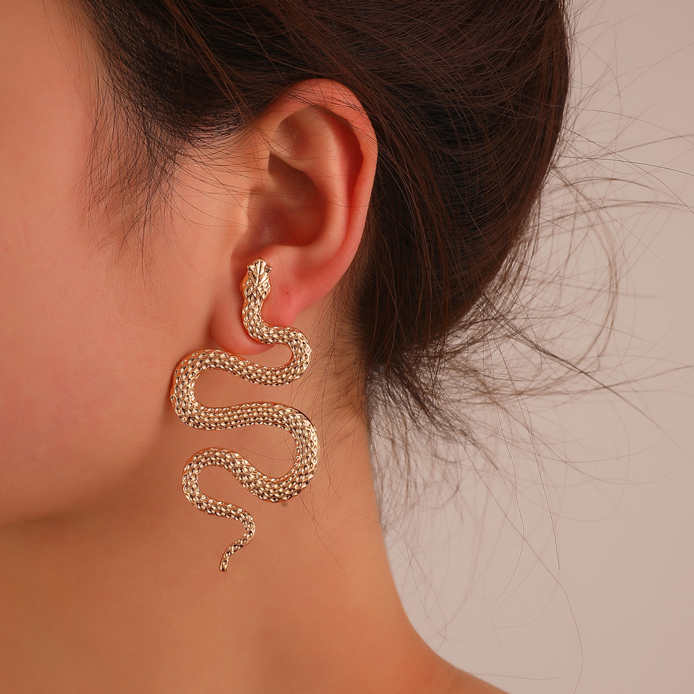 Retro Exaggerated Three-Dimensional Snake Earrings