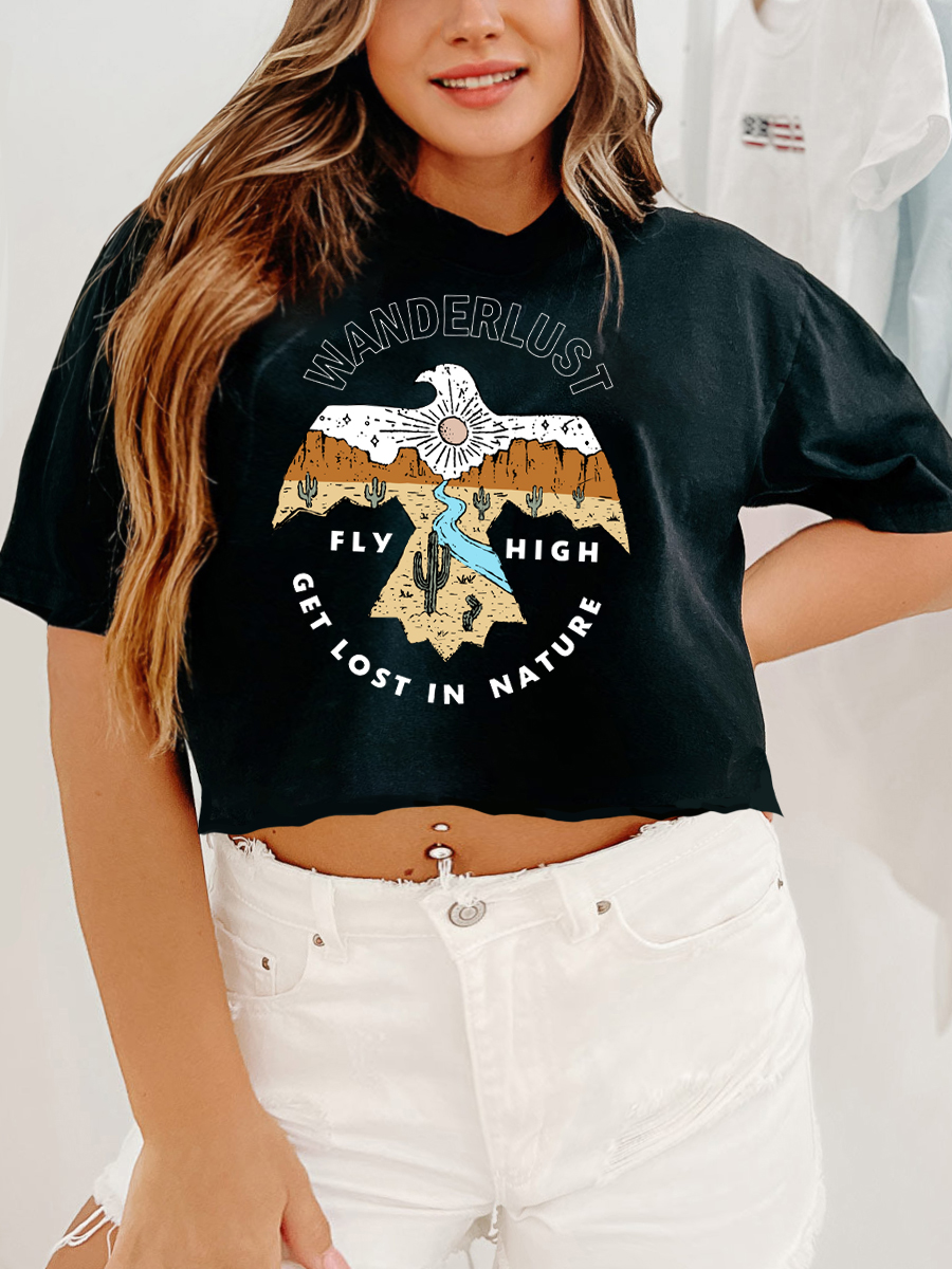 Wanderlust Crop Tee