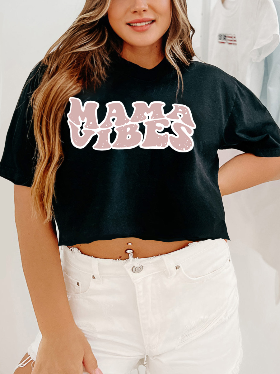 Mama Vibes Crop Tee