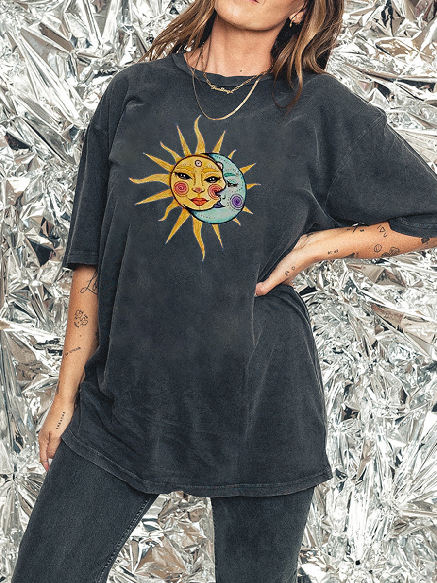 Graphic Print Street Style Lounge Wear Cover Butt Tee