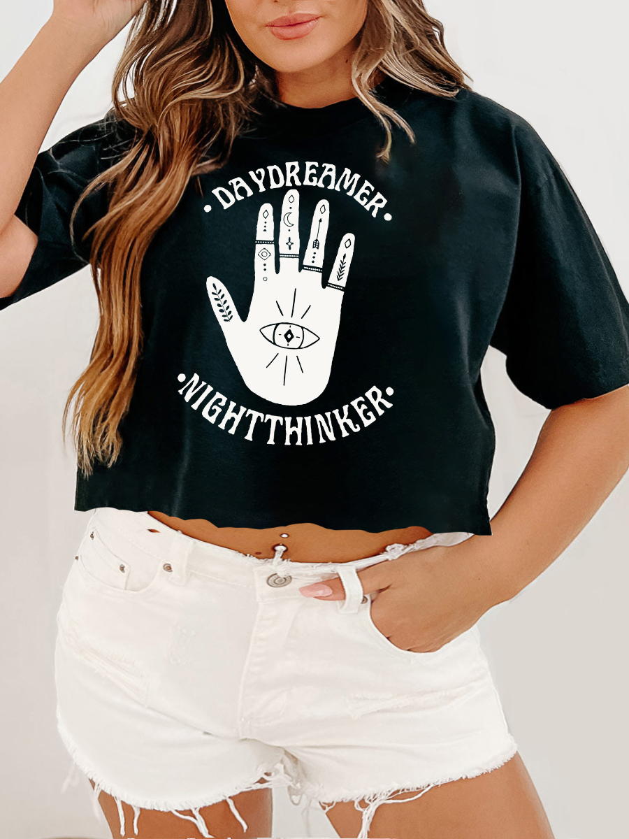 Daydreamer Night Thinker Crop Tee