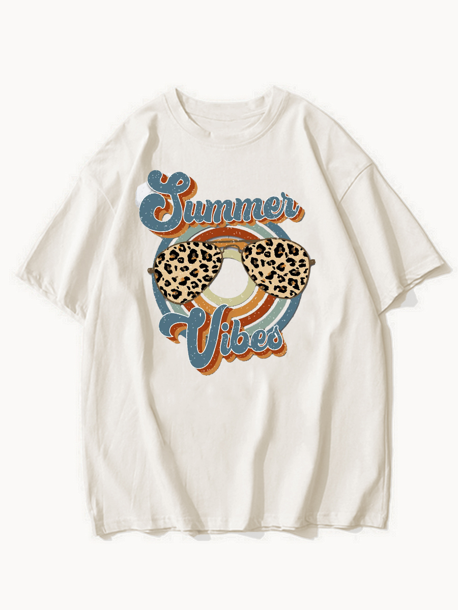 Summer Vibes Retro Cheetah Shirt