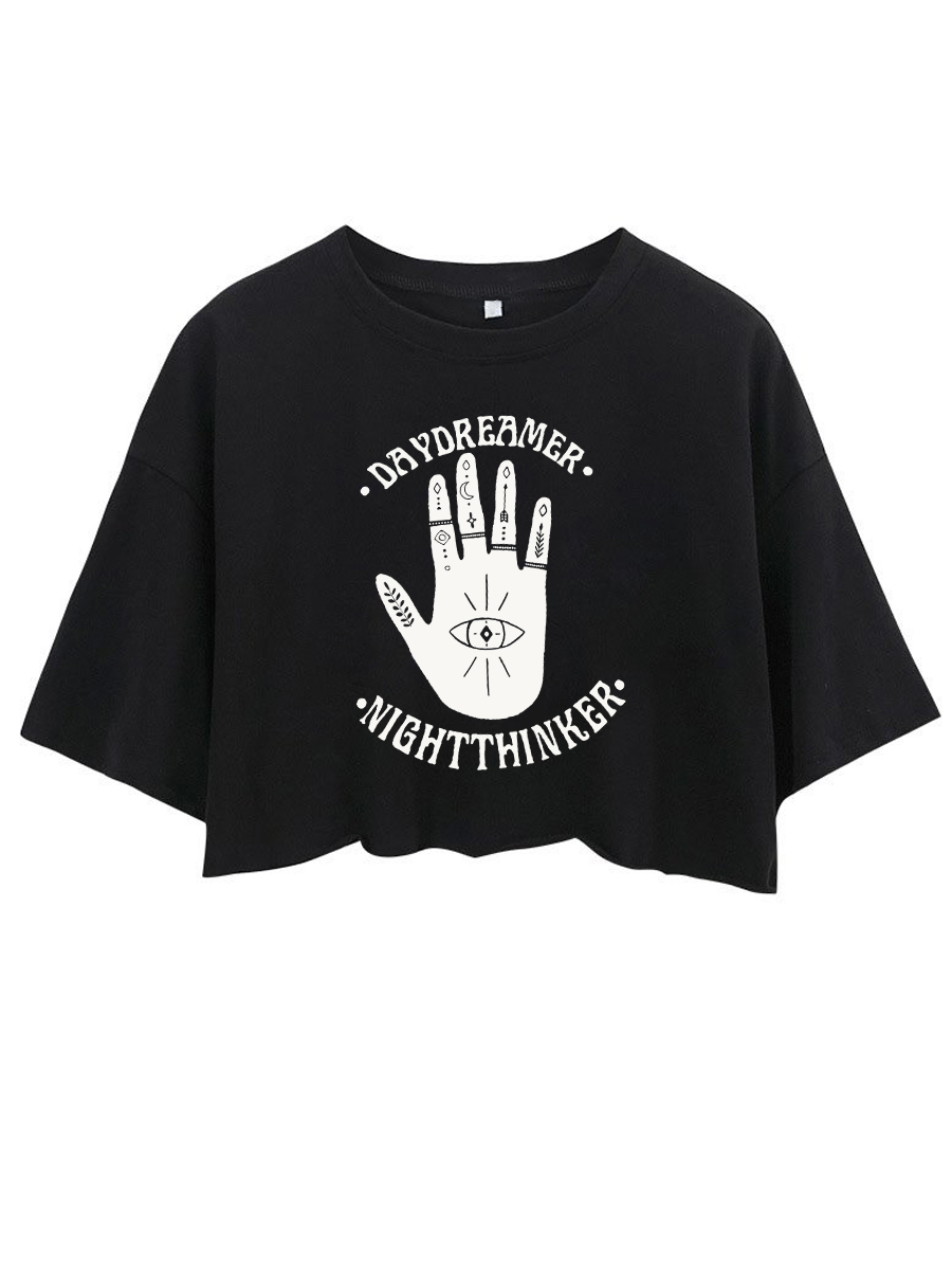 Daydreamer Night Thinker Crop Tee