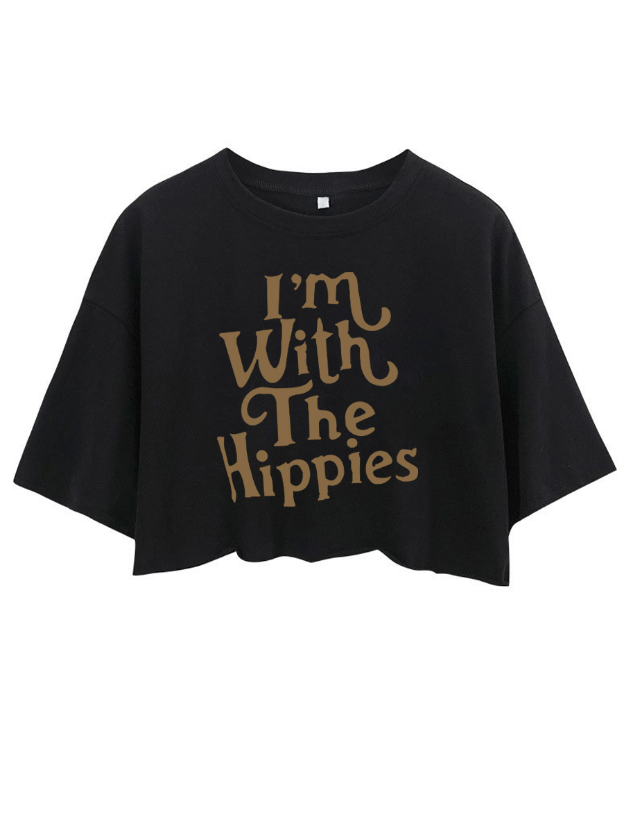 I'm With The Hippies Crop Tee