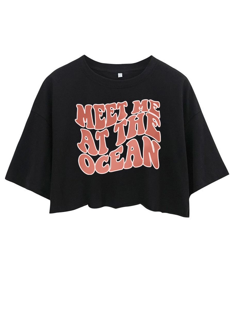 Meet Me At The Ocean 90'S Crop Tee