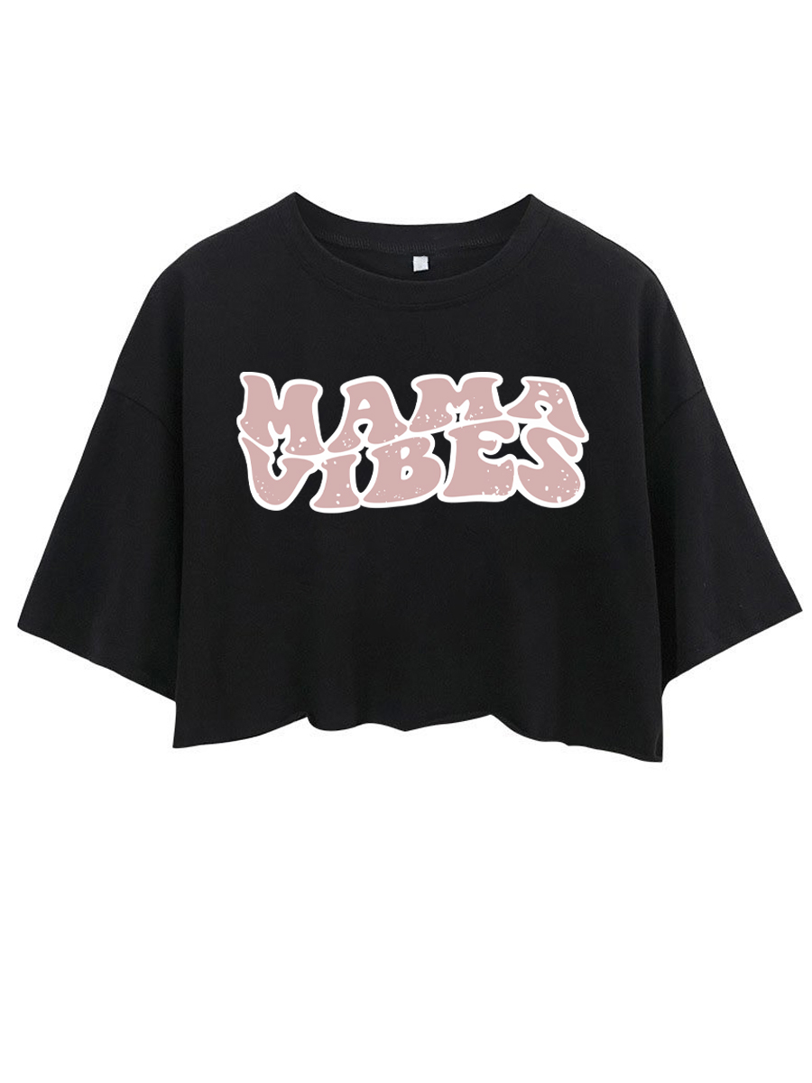 Mama Vibes Crop Tee