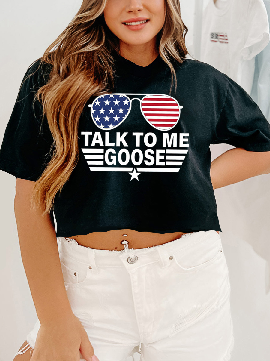 Talk To Me Goose Crop Tee