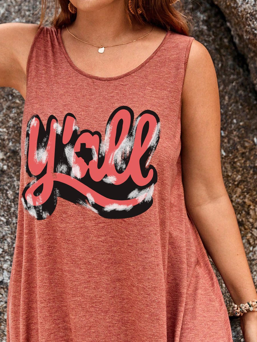 Yall Split Thigh Tank Dress