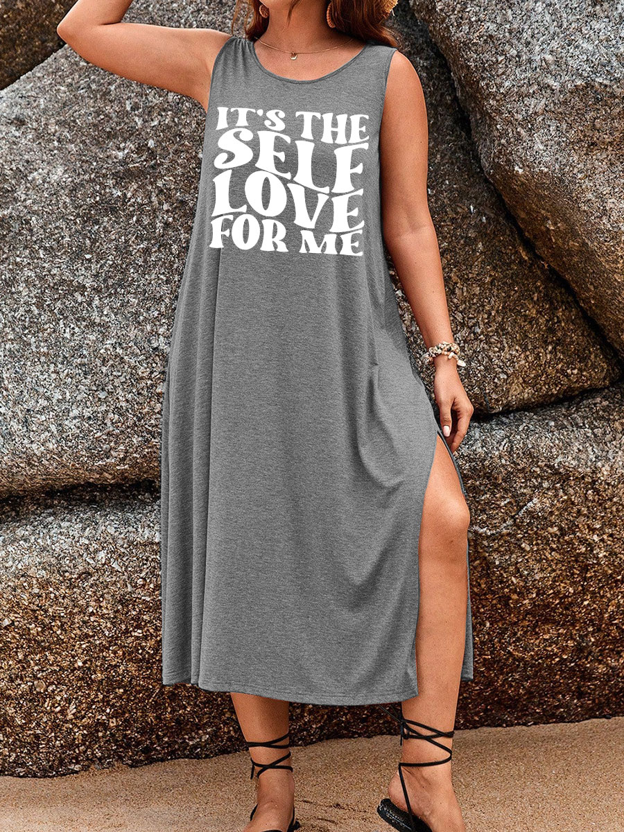 It's The Self Love For Me Split Thigh Tank Dress
