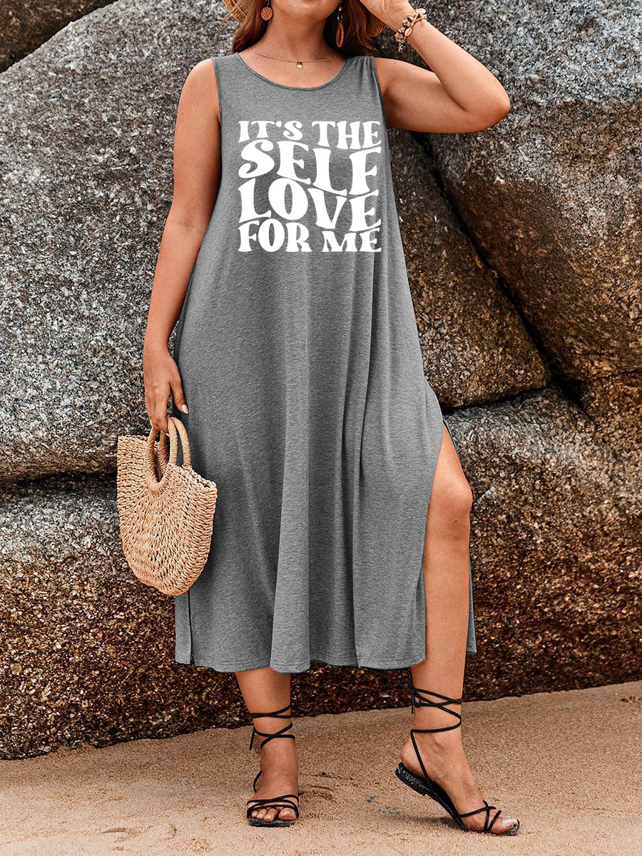 It's The Self Love For Me Split Thigh Tank Dress