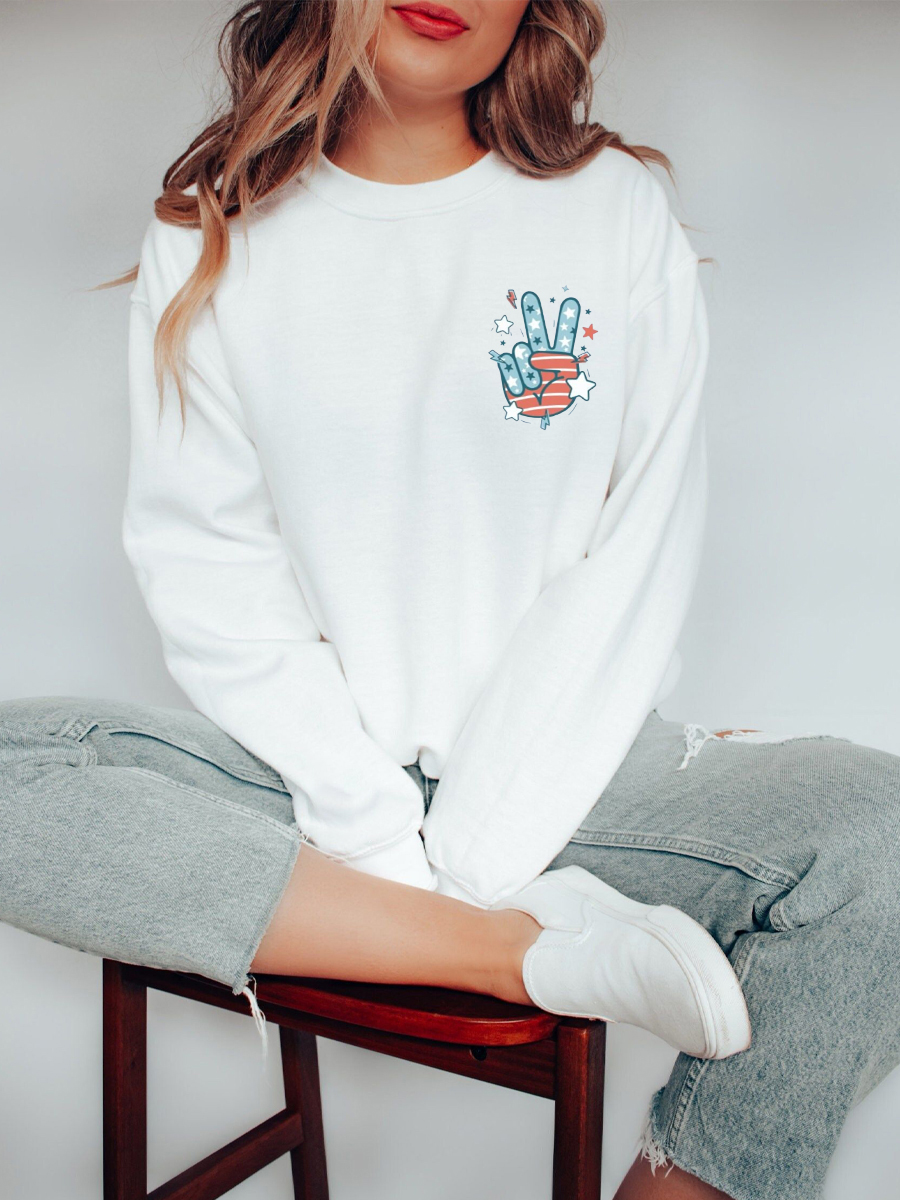  Peace Sign Patriotic Sweatshirt