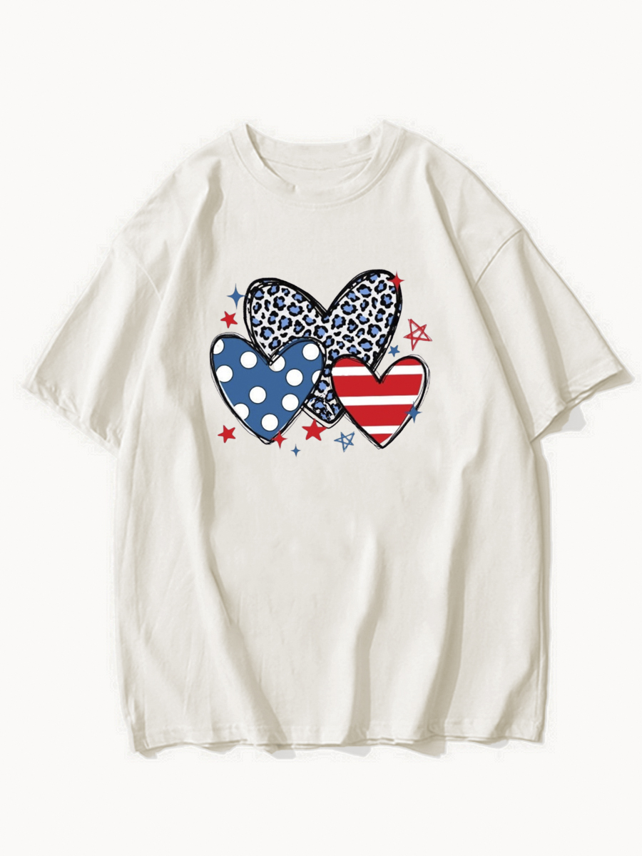 American Hearts Leopard Print T-Shirt
