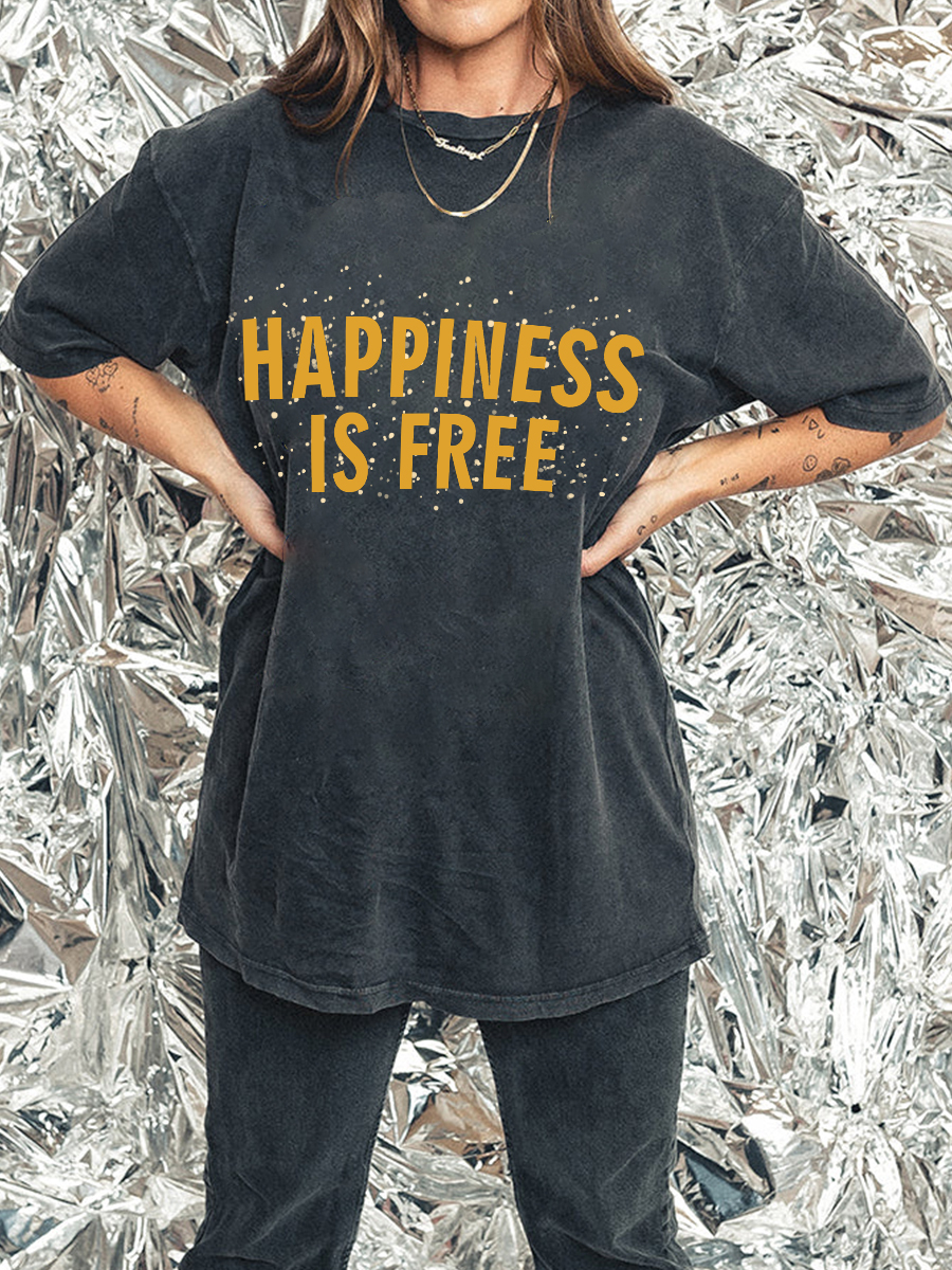 Happiness Is Free Side Slit Tee