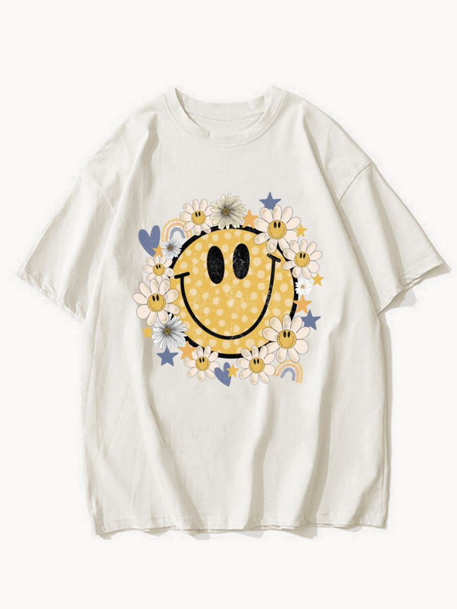 Polka Dot Daisy Retro Smiley Shirt