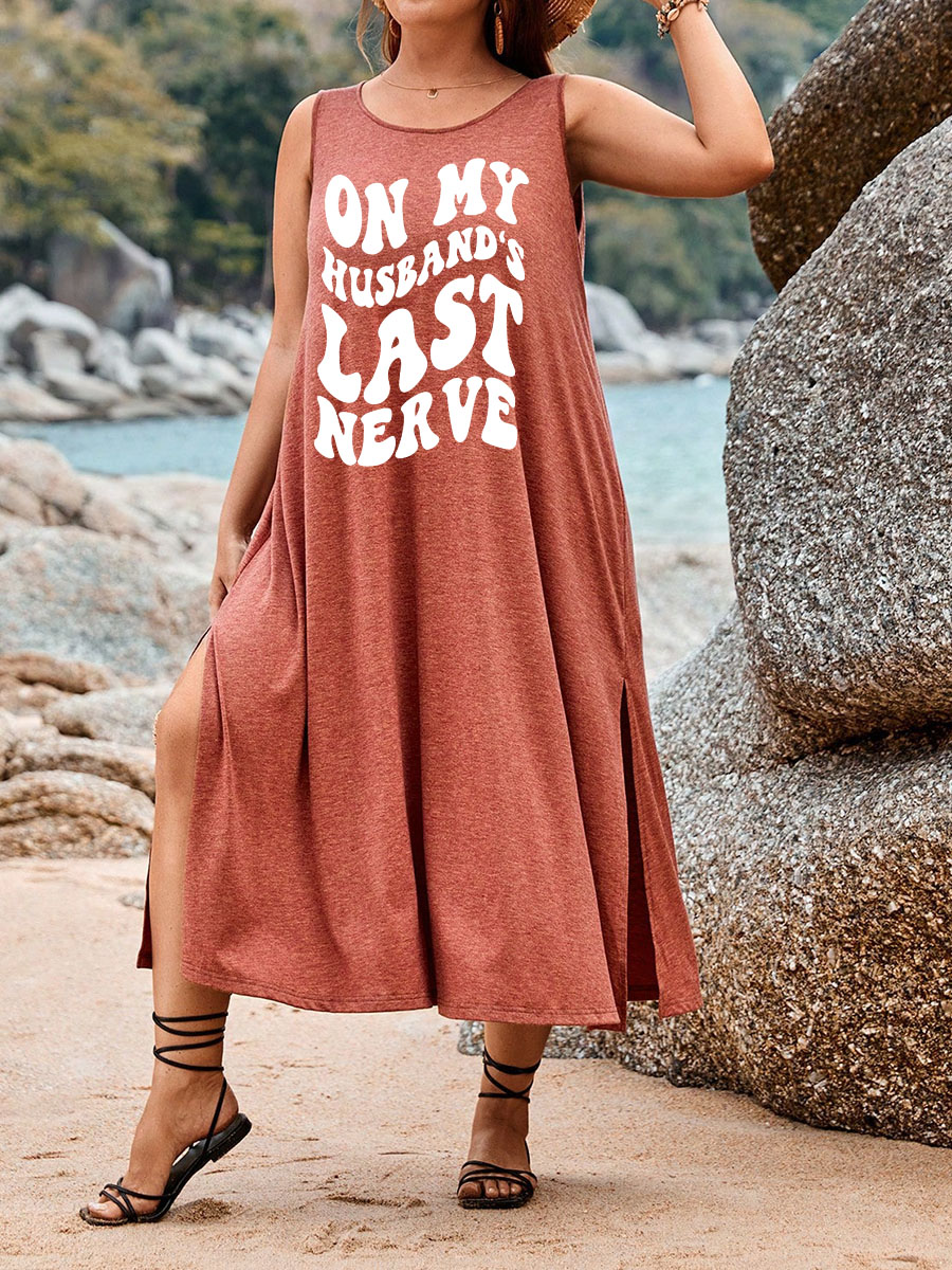 Husbands Last Nerve Split Thigh Tank Dress