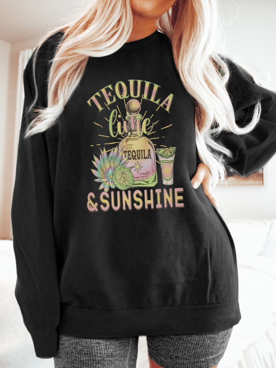 Tequila Lime And Sunshine Oversize Sweatshirt