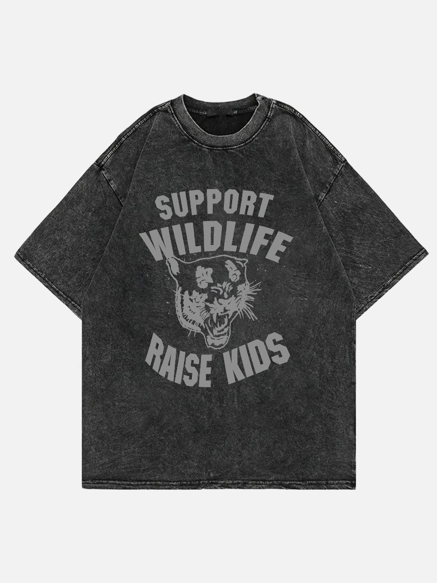 Support Wildlife Raise Kids Side Slit Tee