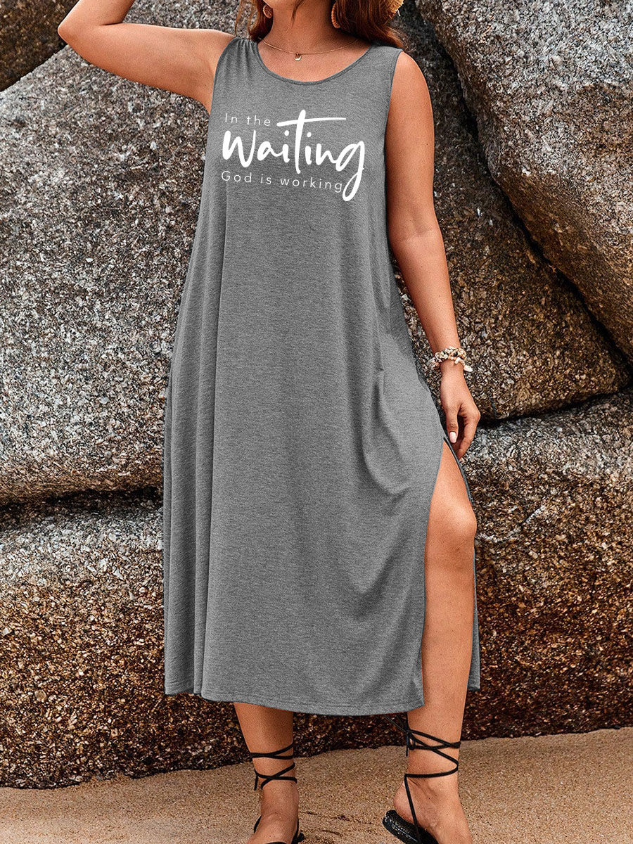 God Is Working Split Thigh Tank Dress