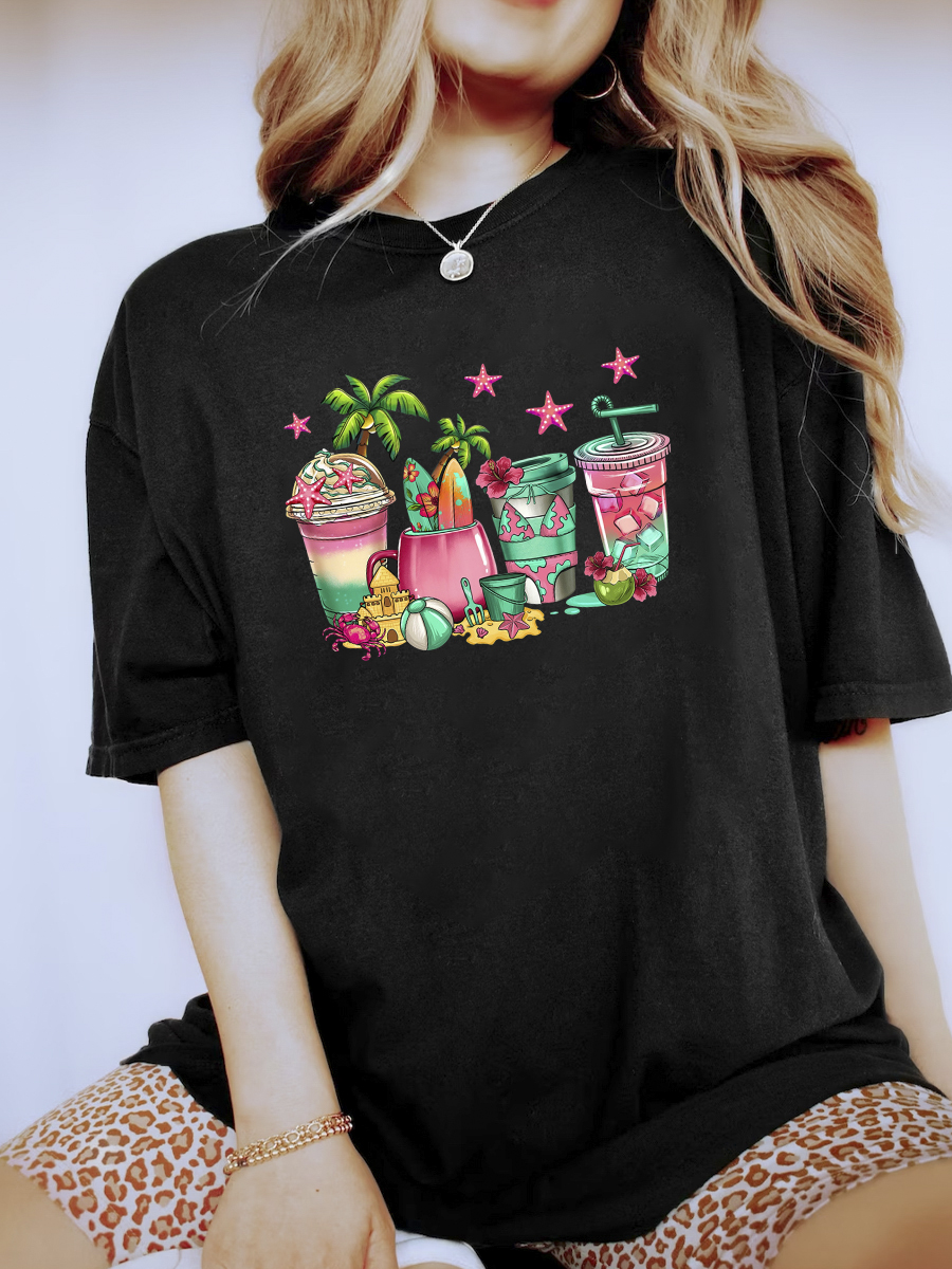 Summer Beach Vacation Coffee Cups Shirt