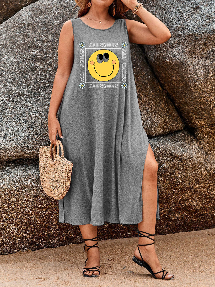 All Smiles Split Thigh Tank Dress
