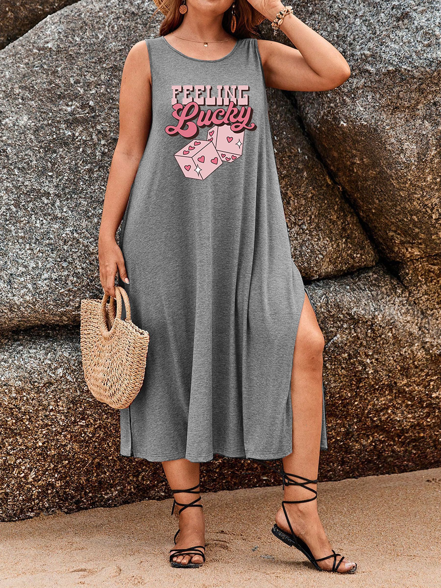 Feeling Lucky Split Thigh Tank Dress