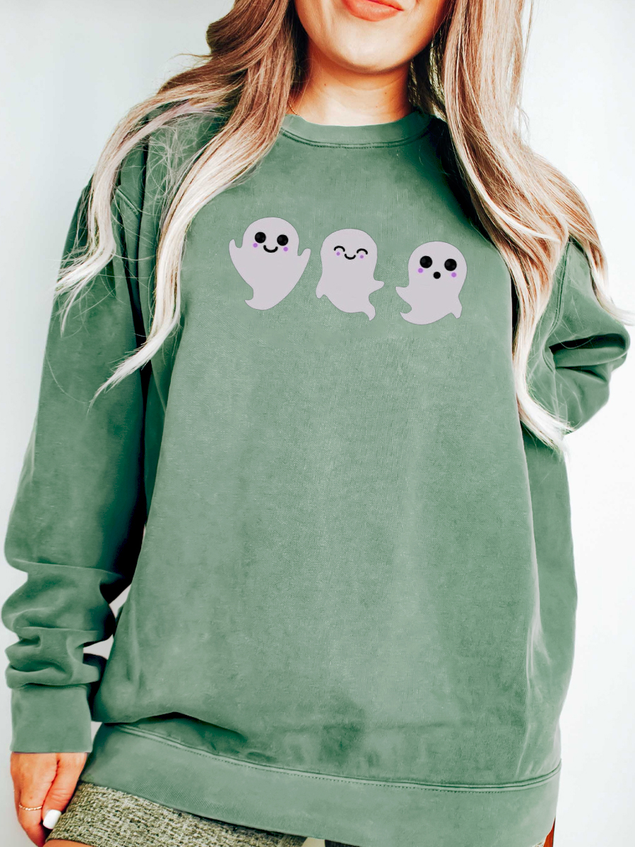 Cute Ghost Halloween Pullover Sweatshirt