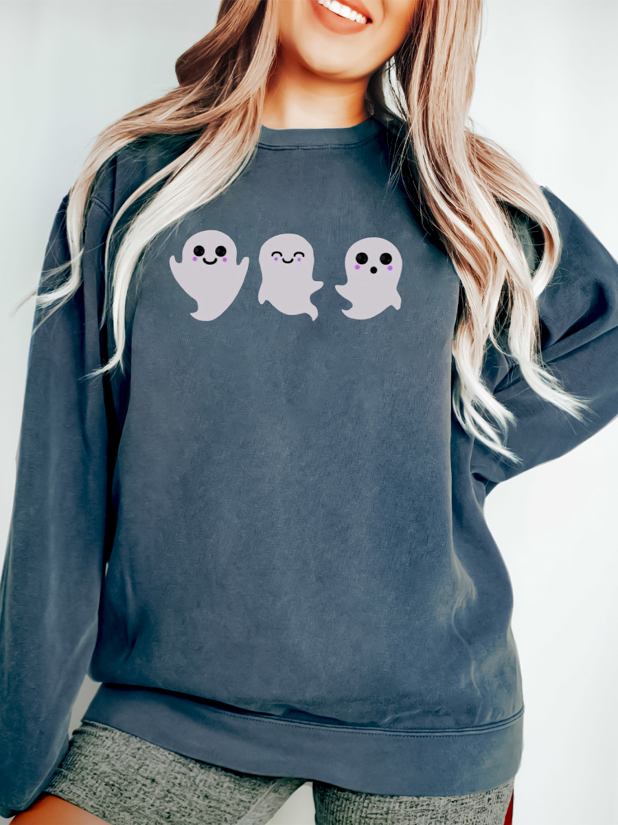 Cute Ghost Halloween Pullover Sweatshirt