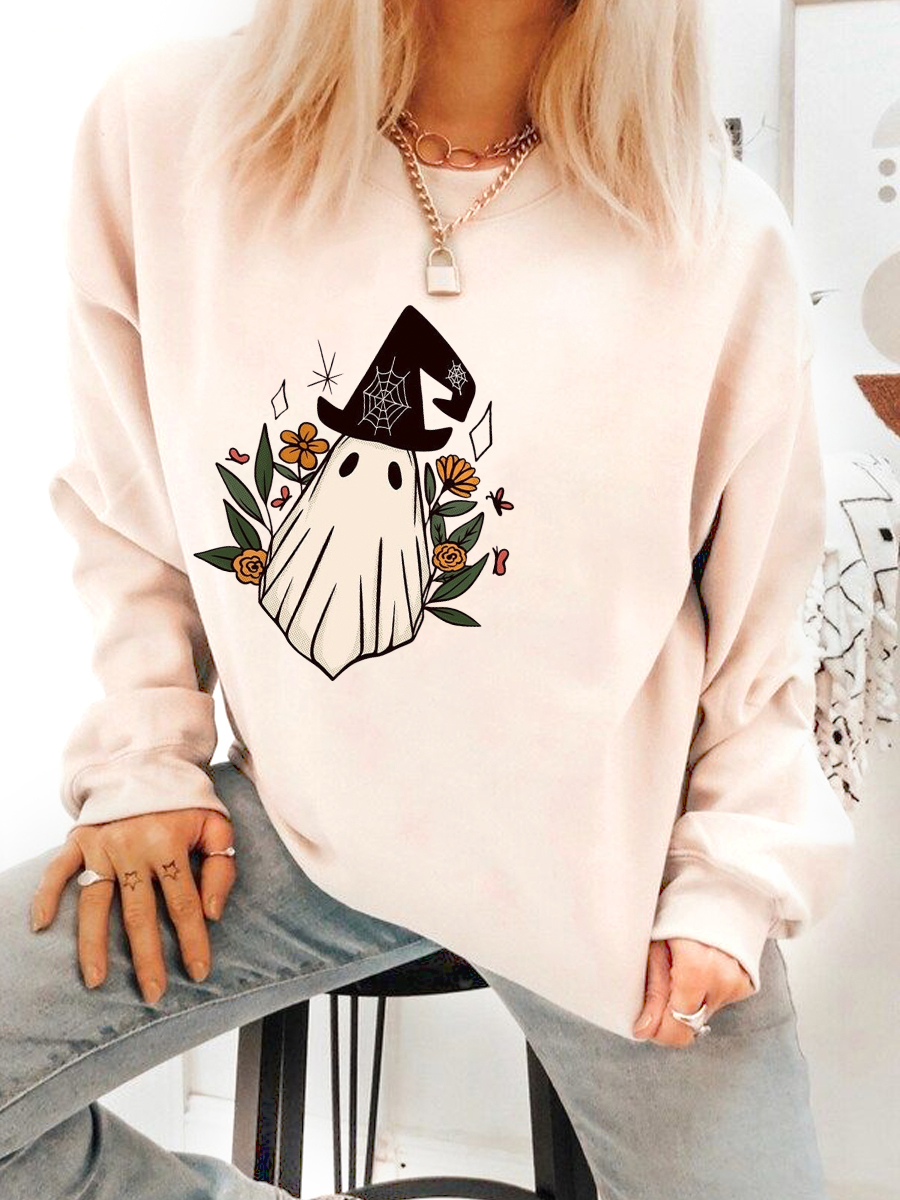 Floral Ghost Halloween Sweatshirt