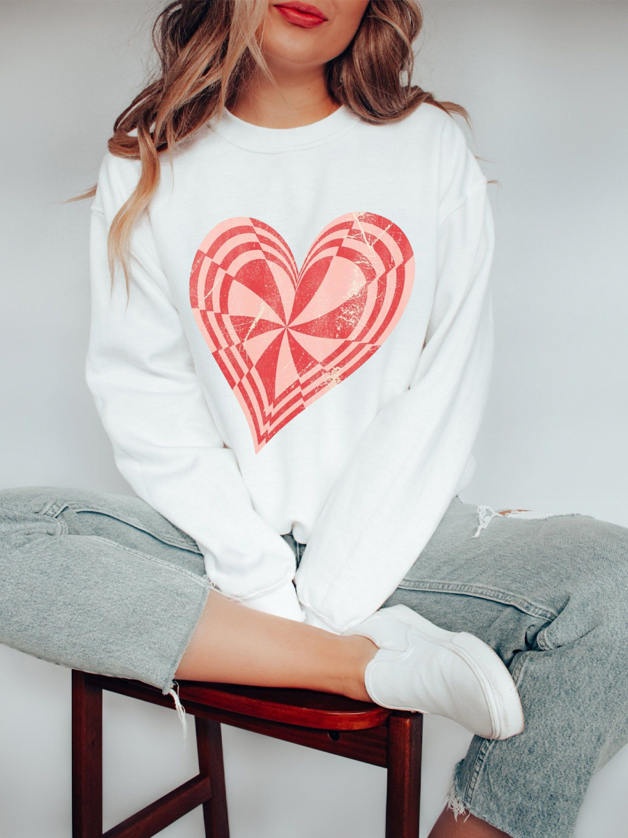 Crazy Love Op-Art Heart Sweatshirt