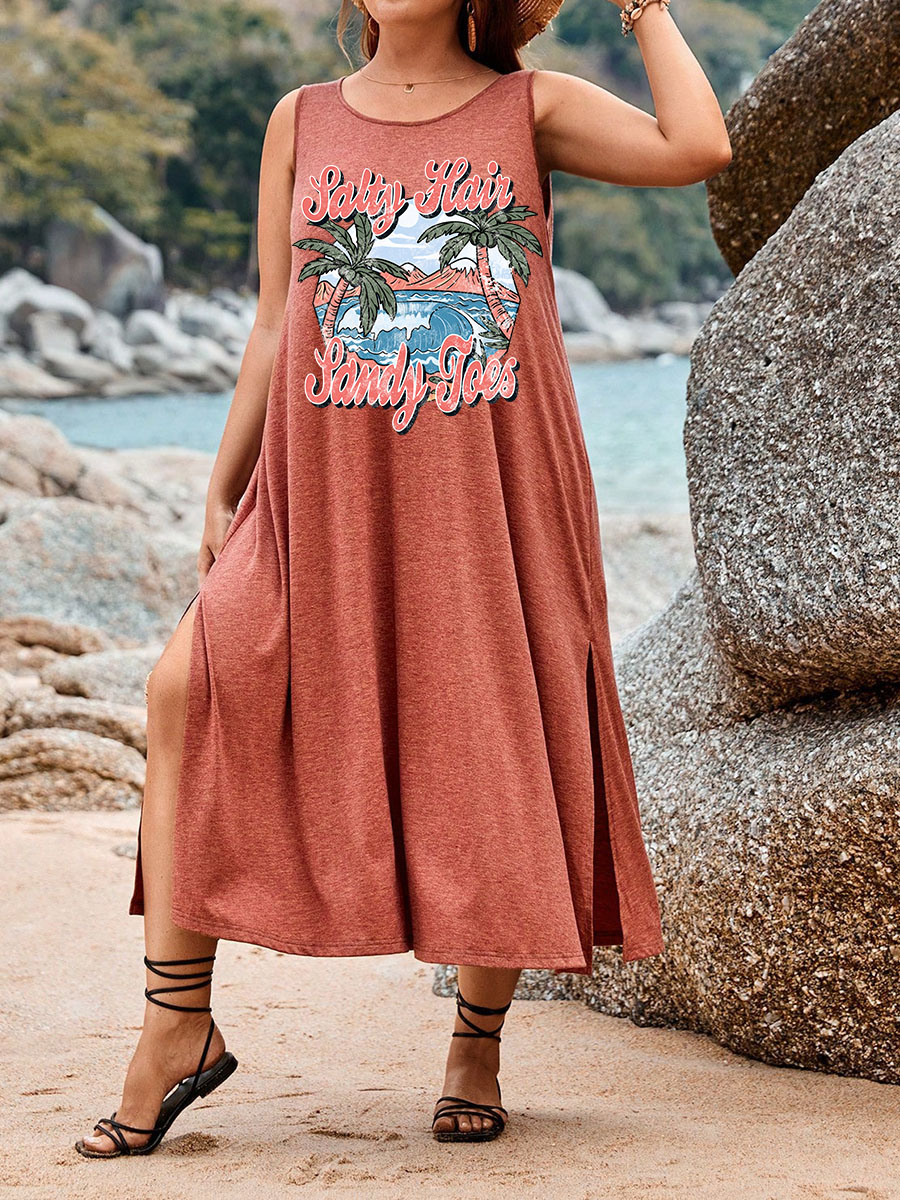 Salty Hair Split Thigh Tank Dress