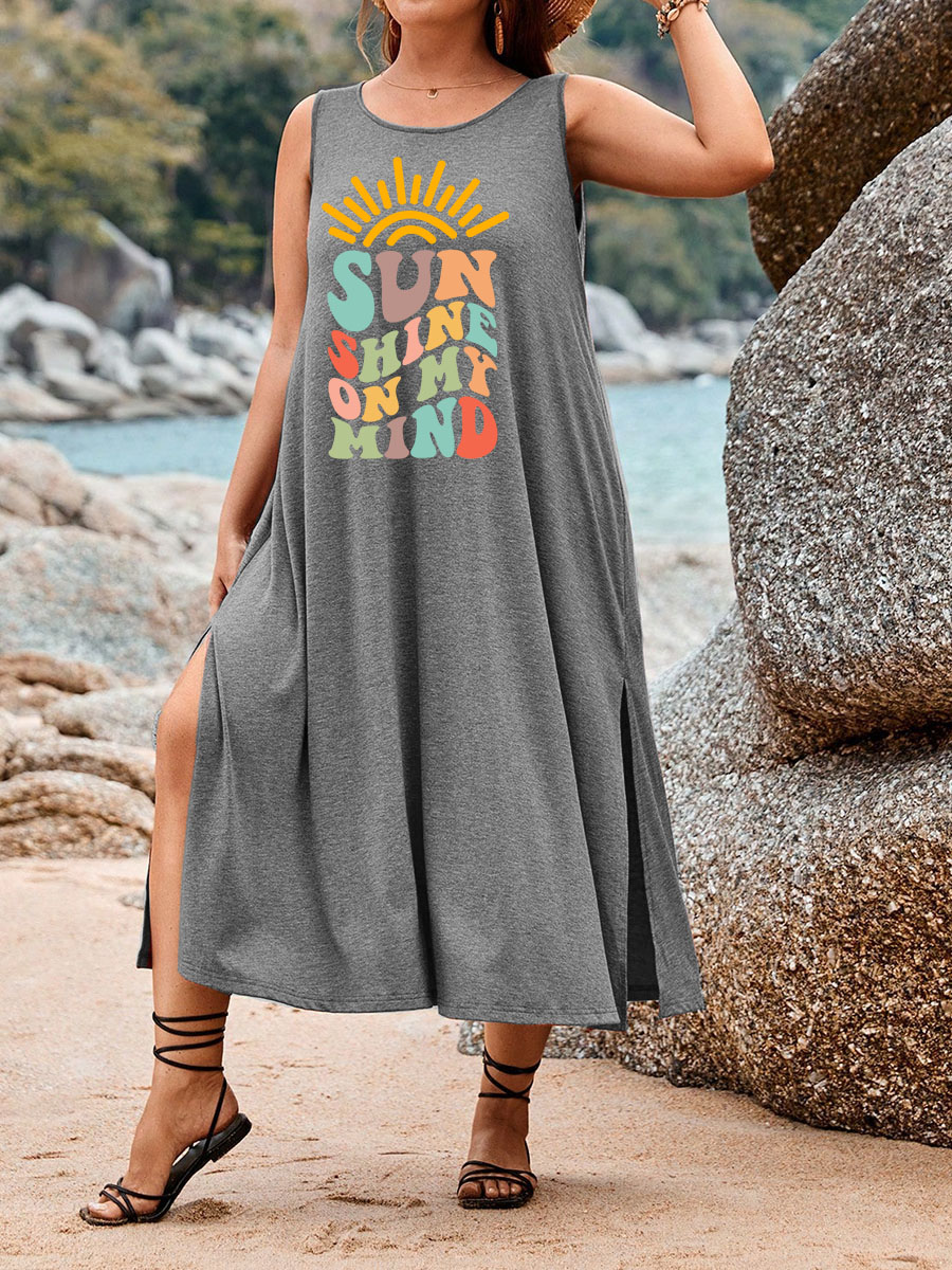 Sunshine On My Mind Split Thigh Tank Dress