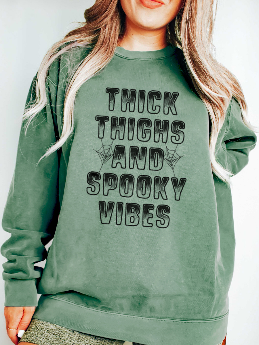 Thick Thighs And Spooky Vibes Sweatshirt