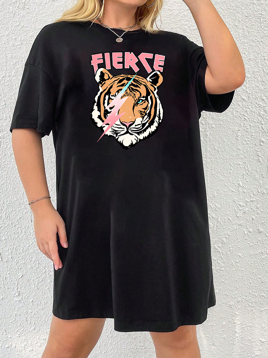 Fierce Vintage Tiger Oversized Tee Dress