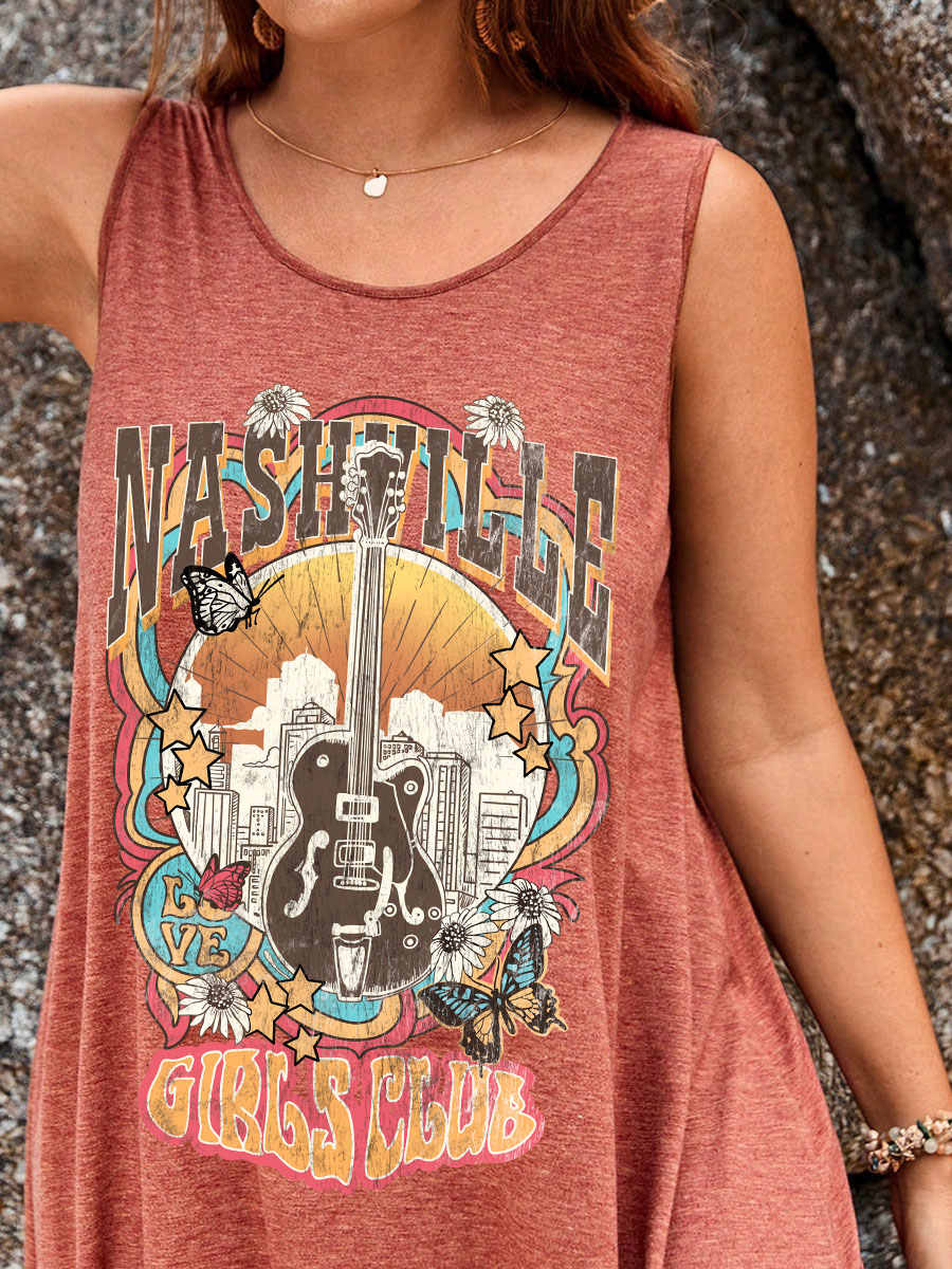 Nashville Girls Club Split Thigh Tank Dress