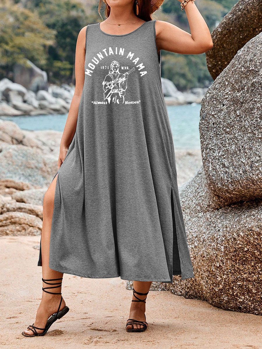 Mountain Mama Split Thigh Tank Dress