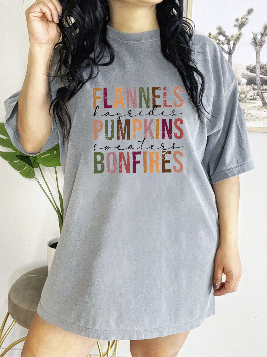 Flannels Pumpkins And Bonfires Shirt 
