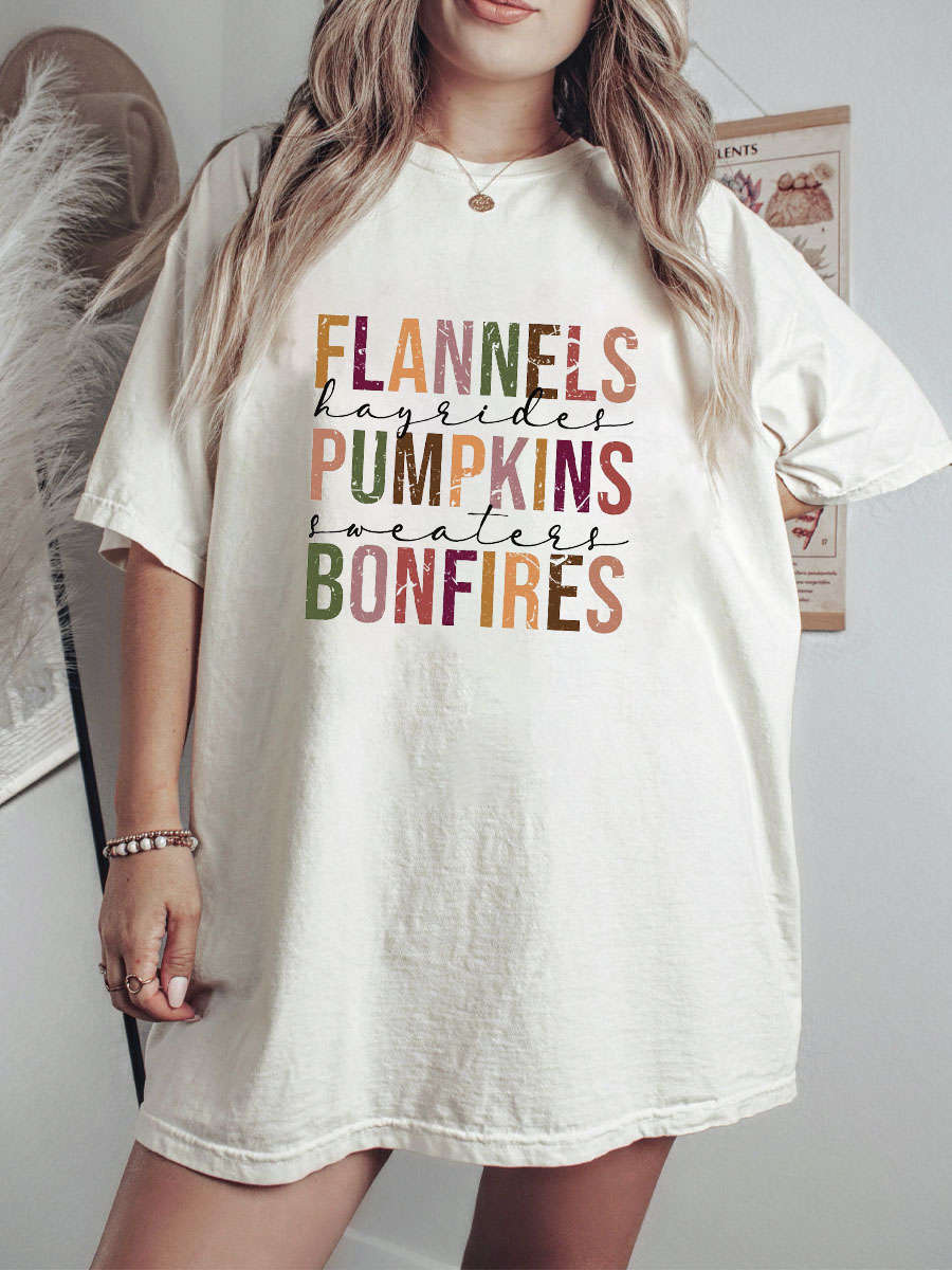 Flannels Pumpkins And Bonfires Shirt 