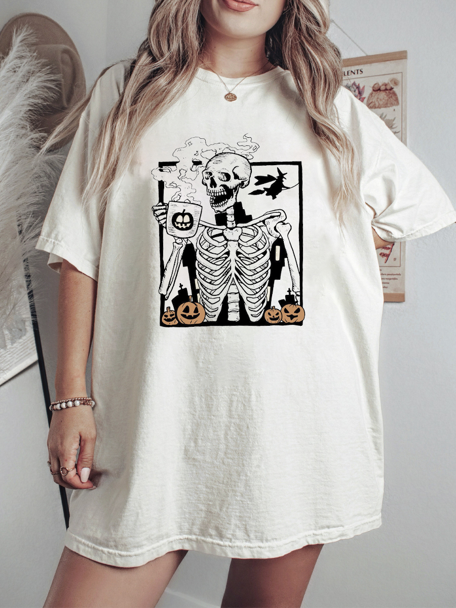 Halloween Coffee Skull Shirt