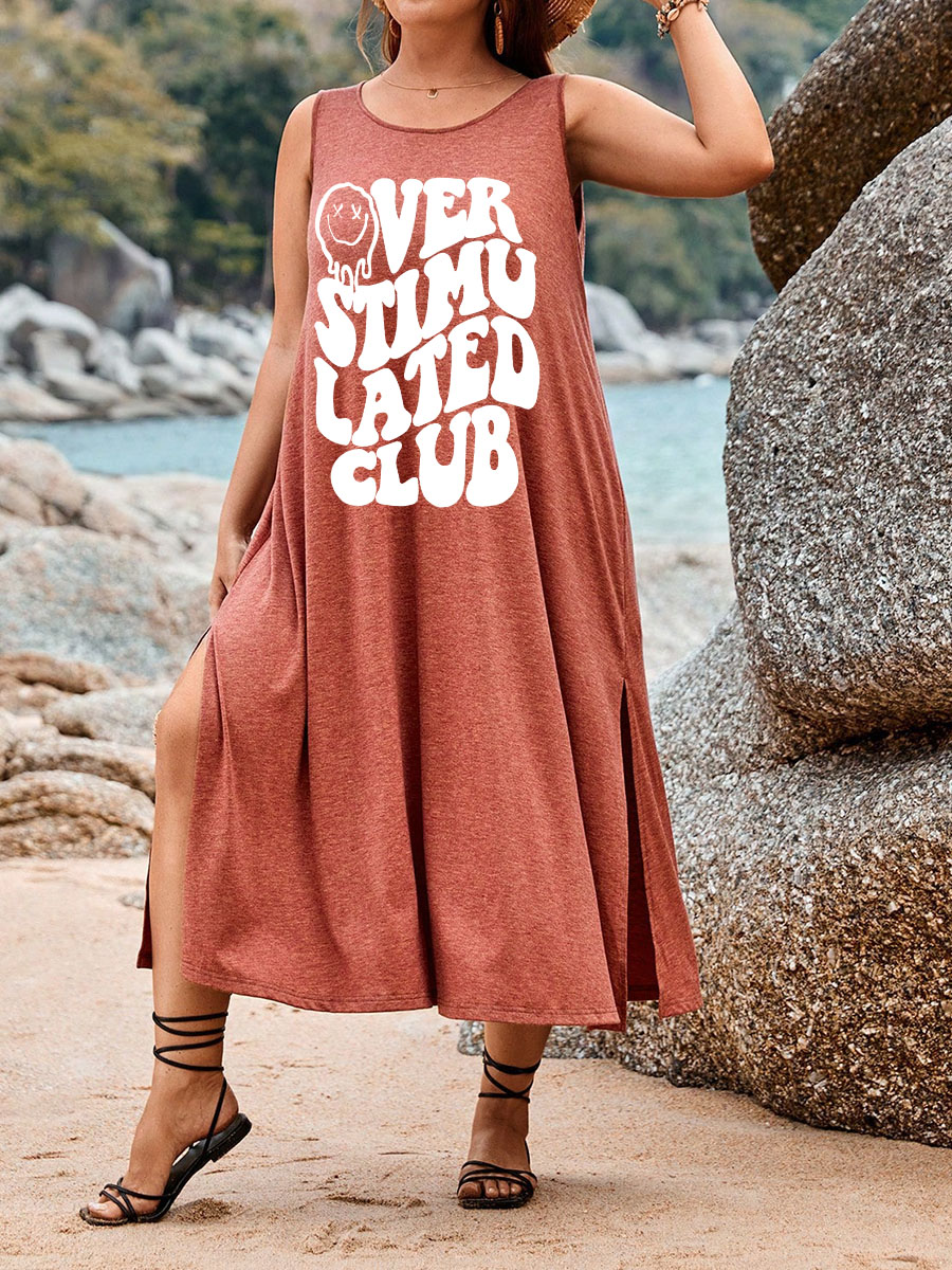 Overstimulated Split Thigh Tank Dress