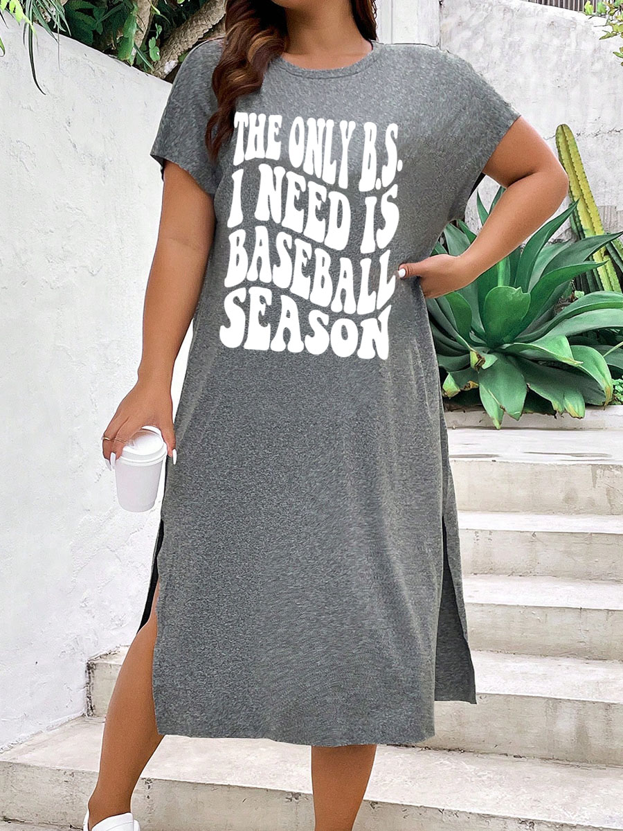 Bs Baseball Split Thigh Tee Dress
