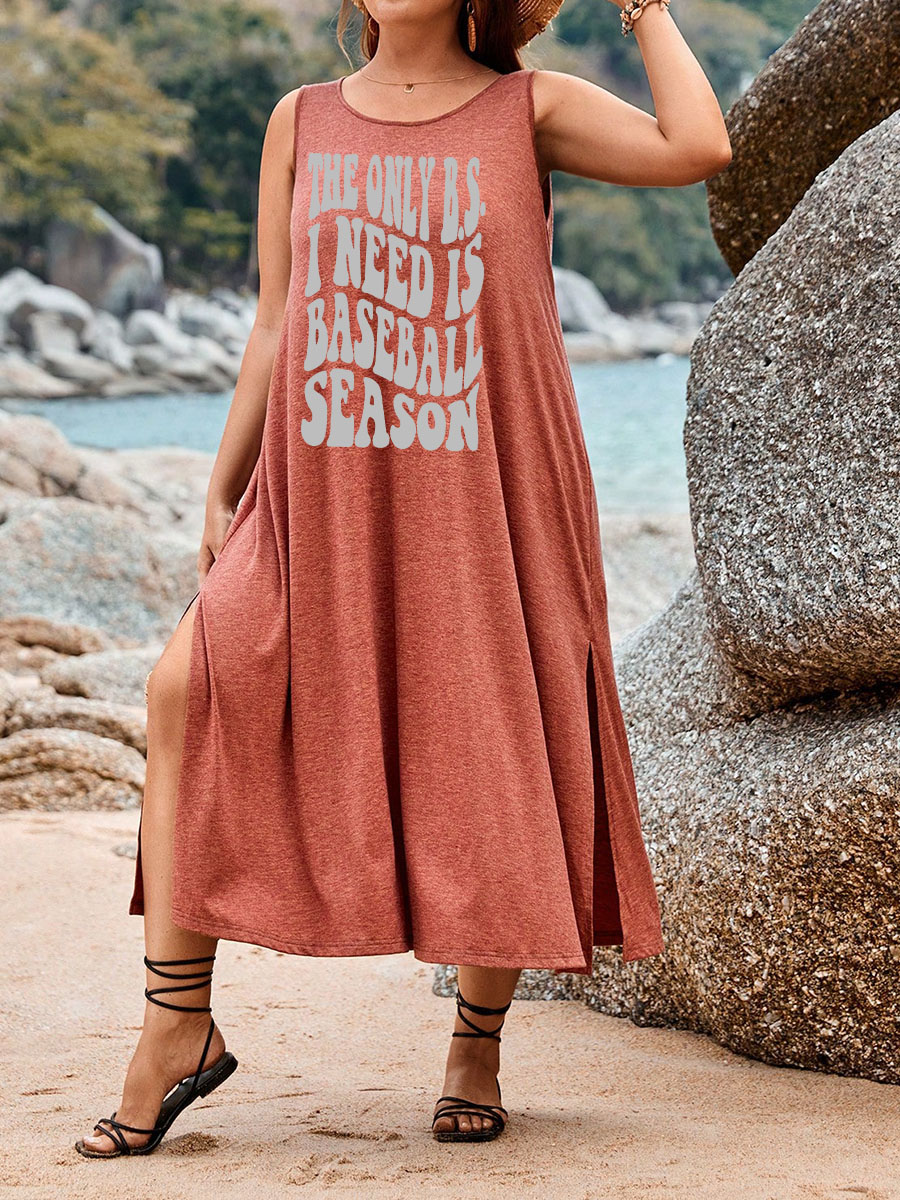 Bs Baseball Split Thigh Tank Dress