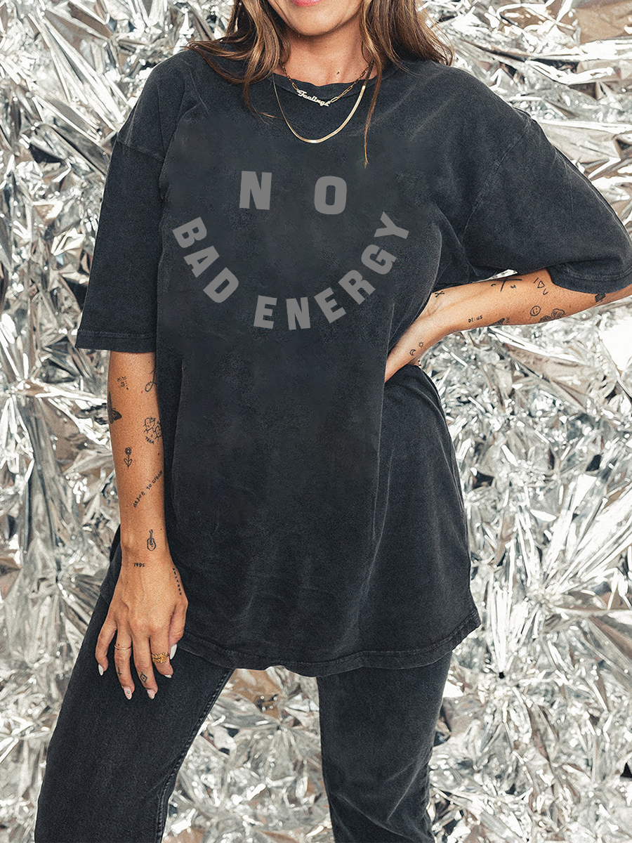 No Bad Energy Side Slit Tee