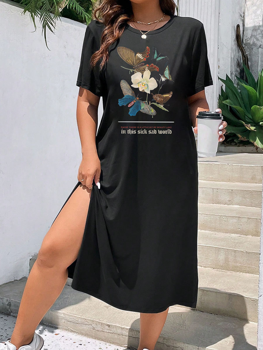 Sick Sad World Split Thigh Tee Dress