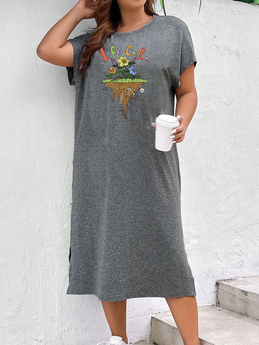 Life Cycle Split Thigh Tee Dress