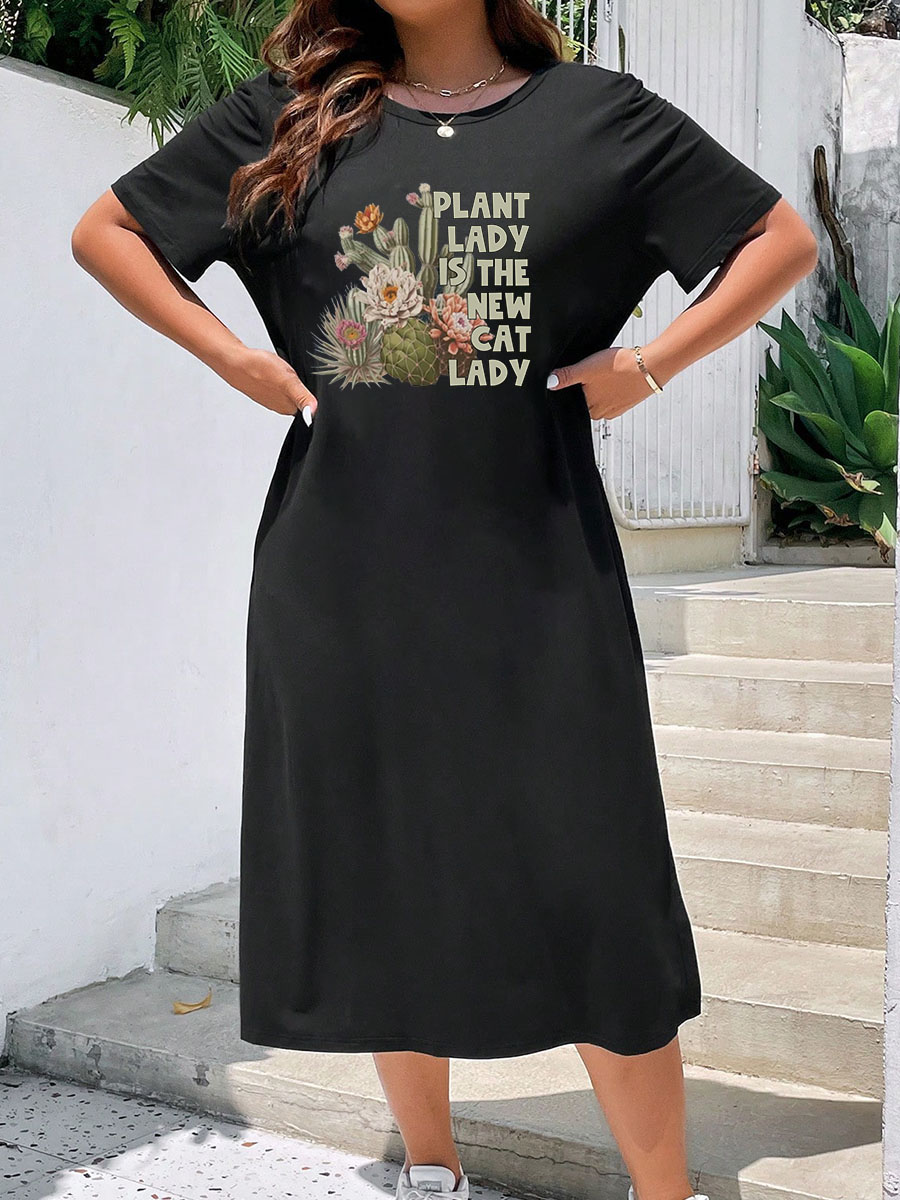 Plant Lover Gardening Split Thigh Tee Dress