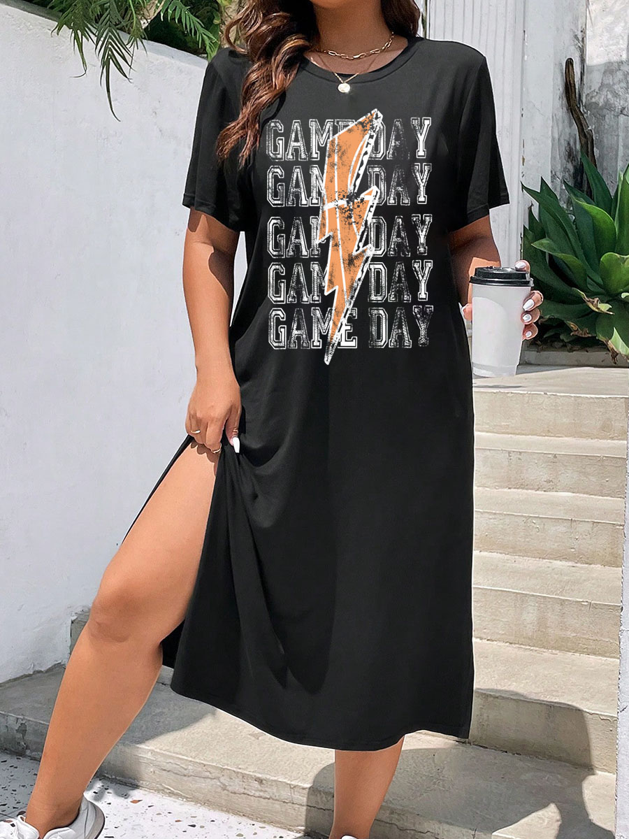Game Day Basketball Split Thigh Tee Dress
