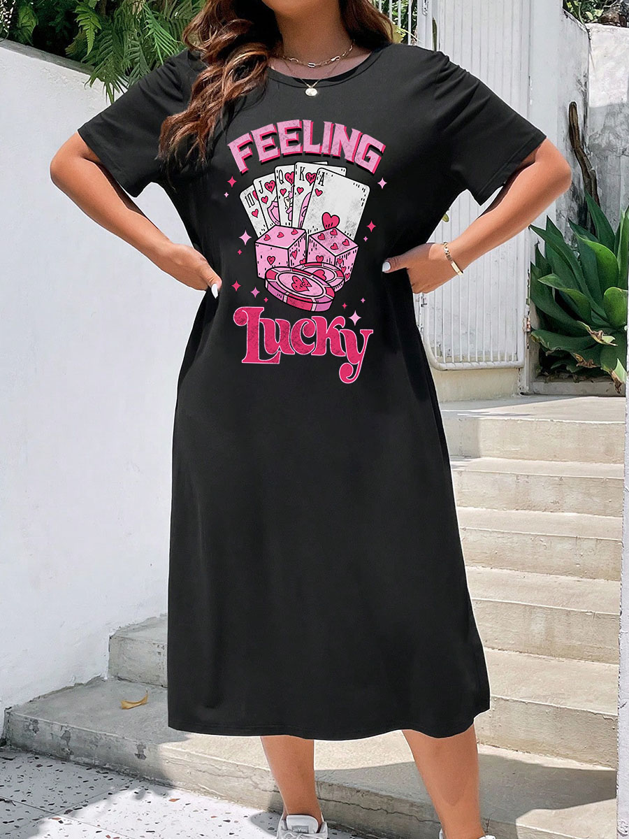 Feeling Lucky Split Thigh Tee Dress