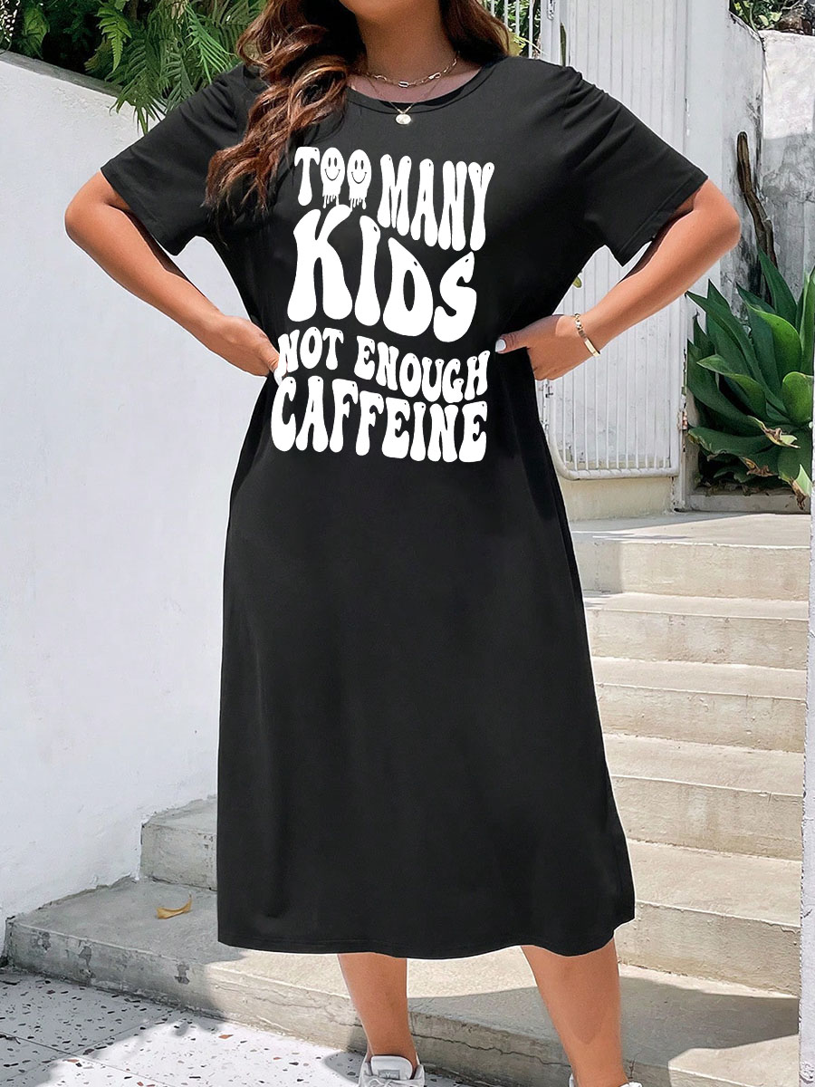 Caffeine Please Split Thigh Tee Dress
