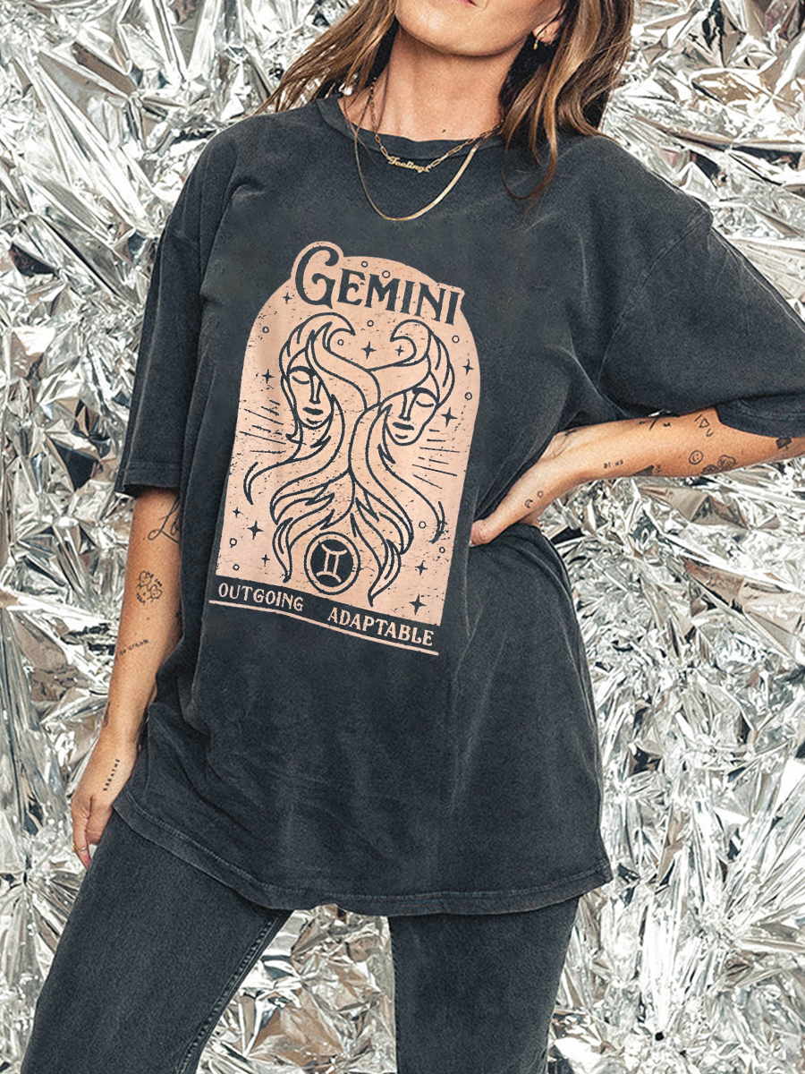 Gemini Bohemian Zodiac Side Slit Tee